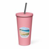 Insulated tumbler with a straw – Insulated Tumbler with a Straw pink 20oz left — Cornish Treasures