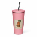 Aladdin Sane Carrot Parody Tumbler – Insulated Tumbler with a Straw pink 20oz left — Snack Tracks - The Ultimate Parody Album Collection