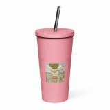 Green Lay Yokie Parody Insulated tumbler with a straw – Insulated Tumbler with a Straw pink 20oz left — Snack Tracks - The Ultimate Parody Album Collection