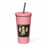 Bean Rhap – Insulated Tumbler with a Straw pink 20oz left — Snack Tracks - The Ultimate Parody Album Collection