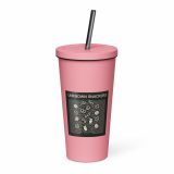 Unknown Snackers – Insulated Tumbler with a Straw pink 20oz left — Snack Tracks - The Ultimate Parody Album Collection