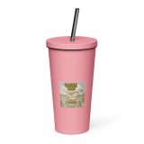 Green Lay Yokie Parody Insulated tumbler with a straw – Insulated Tumbler with a Straw pink 20oz right — Snack Tracks - The Ultimate Parody Album Collection