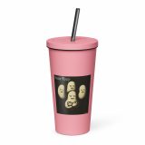 Bean Rhap – Insulated Tumbler with a Straw pink 20oz right — Snack Tracks - The Ultimate Parody Album Collection