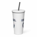 BUFFERING – Insulated Tumbler with a Straw white 20oz back — Glitch State: Emotion Offline
