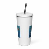 Nevermind the Donut – Insulated Tumbler with a Straw white 20oz back — Snack Tracks - The Ultimate Parody Album Collection
