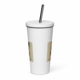 Aladdin Sane Carrot Parody Tumbler – Insulated Tumbler with a Straw white 20oz front — Snack Tracks - The Ultimate Parody Album Collection