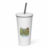 Trebah Garden Cornwall Artwork Design – Insulated Tumbler with a Straw white 20oz right — Cornish Treasures