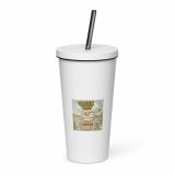Green Lay Yokie Parody Insulated tumbler with a straw – Insulated Tumbler with a Straw white 20oz right — Snack Tracks - The Ultimate Parody Album Collection