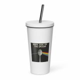 Dark Side of the Spoon – Insulated Tumbler with a Straw white 20oz right — Snack Tracks - The Ultimate Parody Album Collection