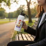 SORT YOURSELF OUT - HEN - Stainless steel water bottle with a straw lid