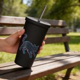 Glitch Cat - Insulated tumbler with a straw