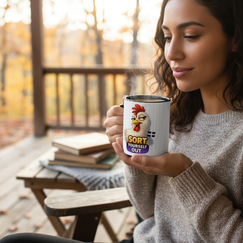 SORT YOURSELF OUT - HEN - Mug with Color Inside
