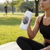 404 Emotions Not Found - Stainless steel water bottle with a straw lid