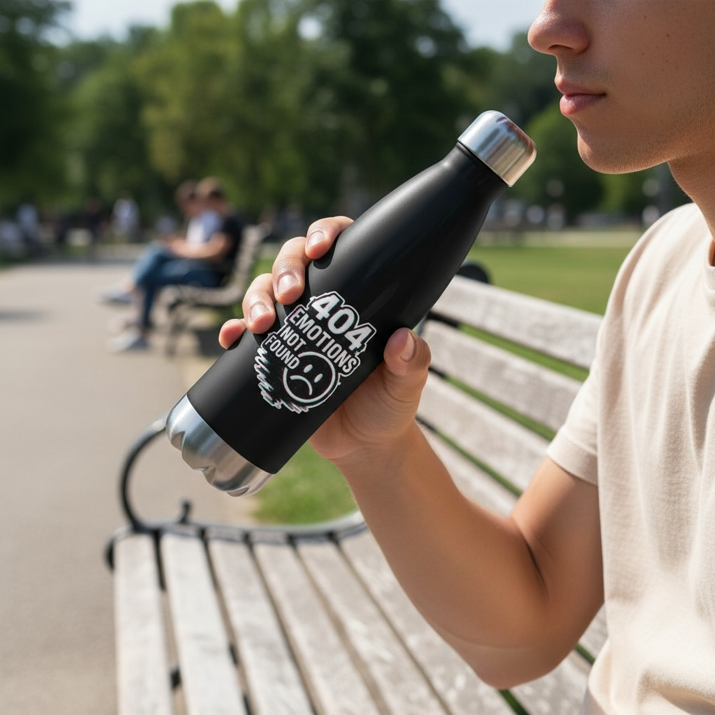404 Emotions Not Found - Stainless steel water bottle