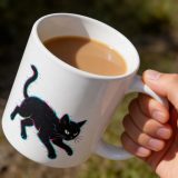 Glitch Cat – Digital Shadow Stalker - White glossy mug