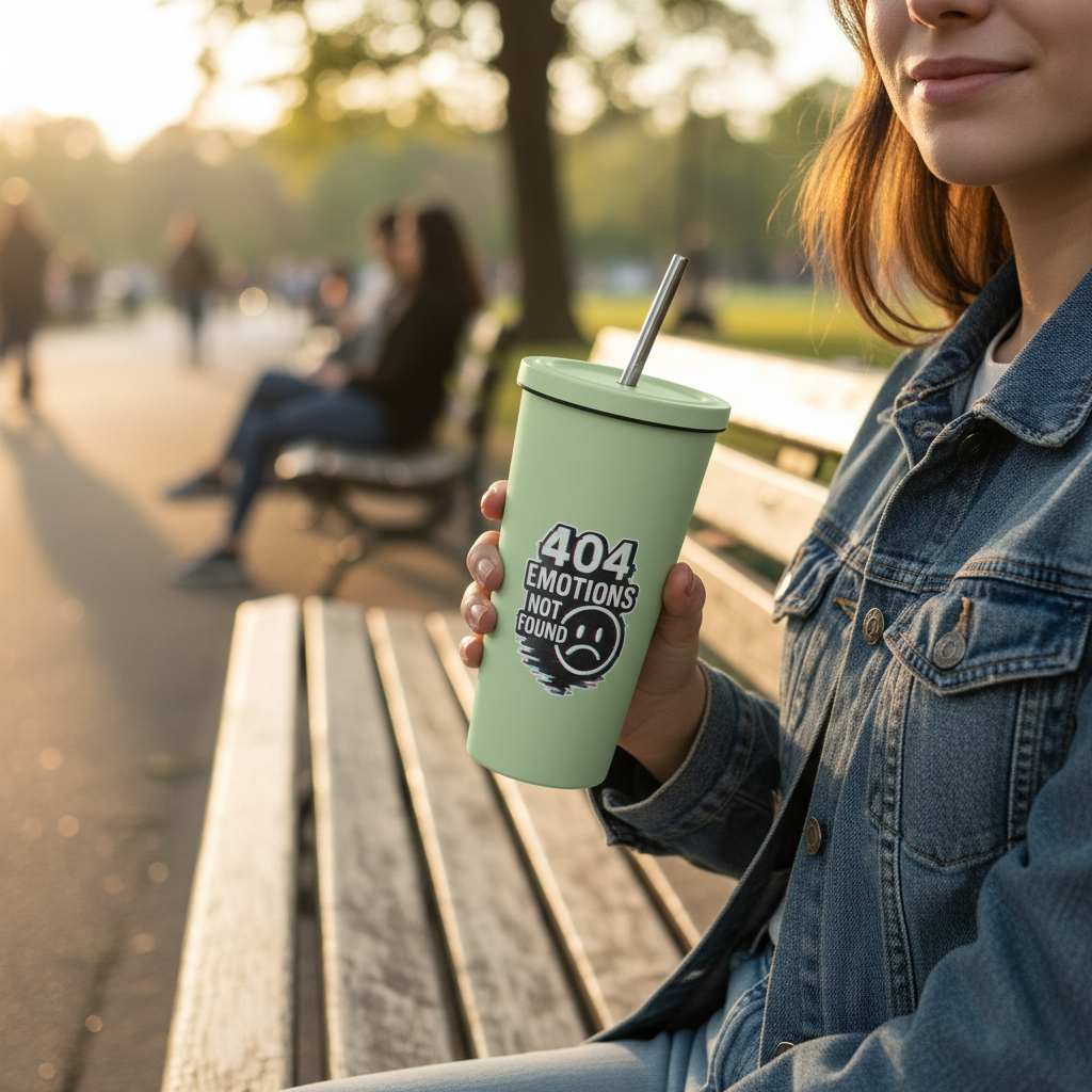 404 Emotions Not Found - Insulated tumbler with a straw
