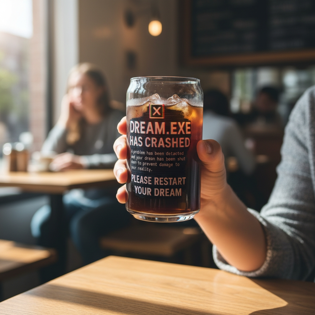 DREAM HAS CRASHED - Can-shaped glass