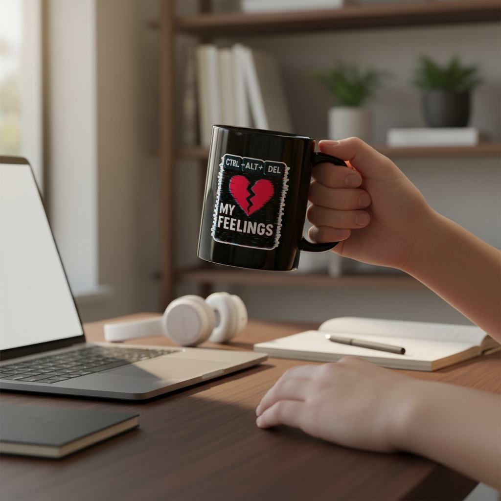 CTRL+ALT+DEL MY FEELINGS - Black Glossy Mug