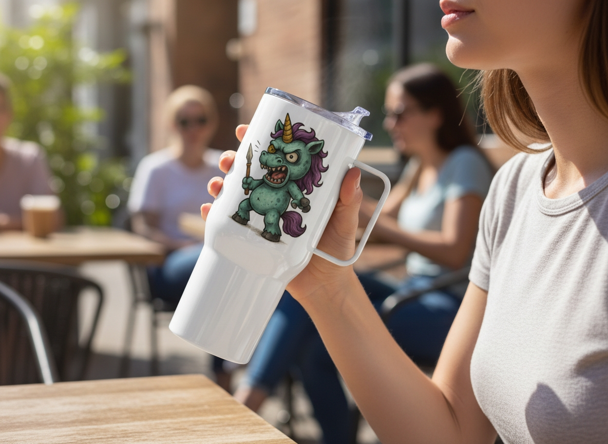 Dexter Hornridge – Travel mug with a handle