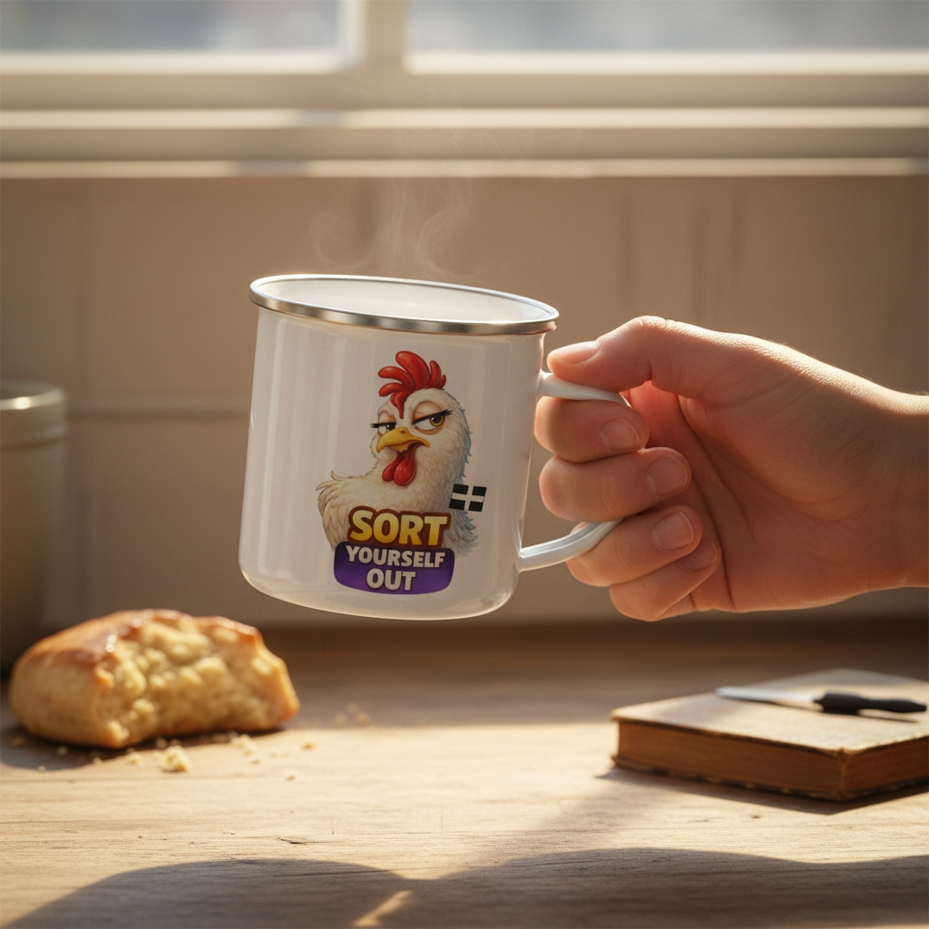 SORT YOURSELF OUT - HEN - Enamel Mug