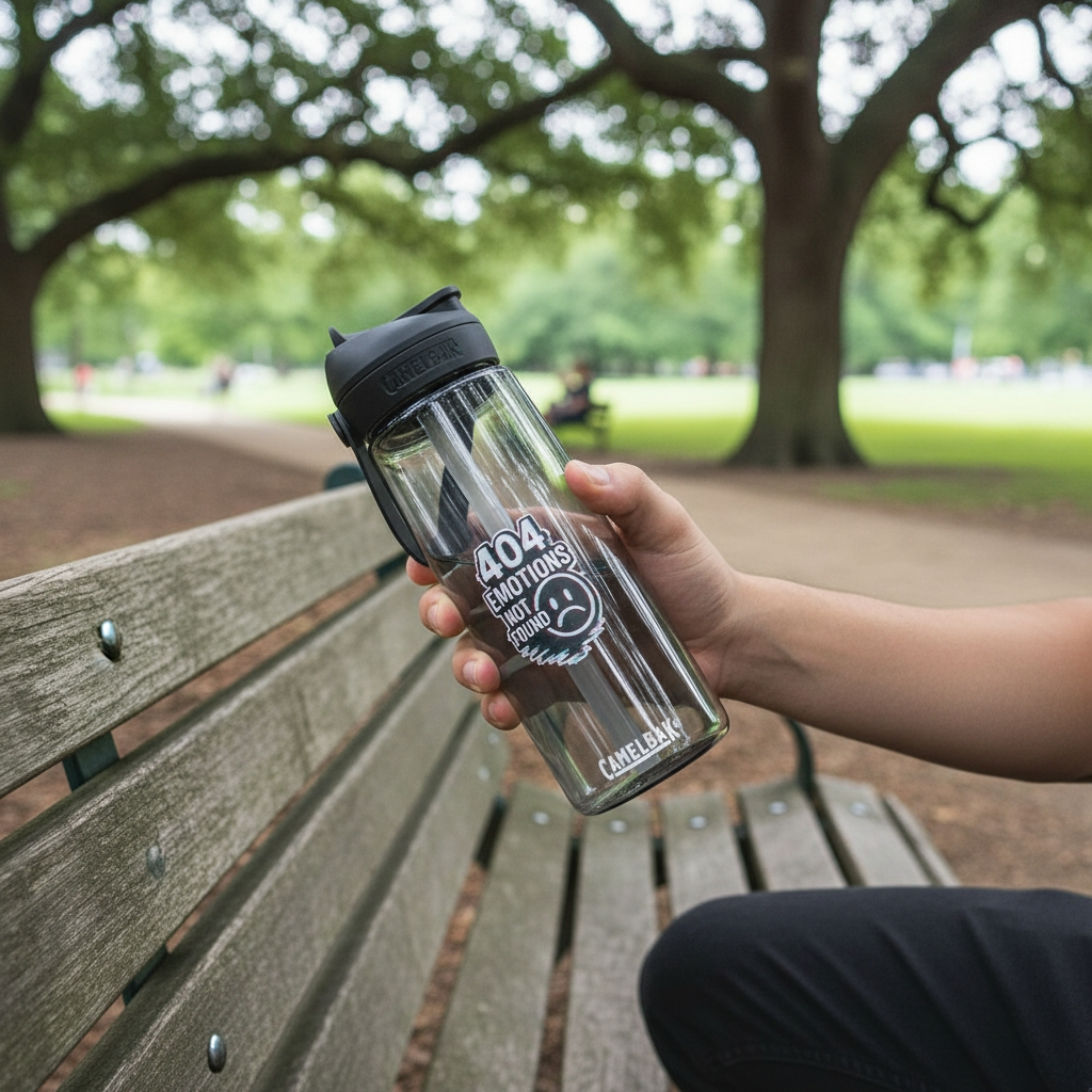 404 Emotions Not Found - Flip straw water bottle