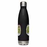 Trebah Garden Cornwall Artwork Design – Stainless Steel Water Bottle black 17oz back — Cornish Treasures