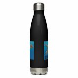 Nevermind the Donut – Stainless Steel Water Bottle black 17oz back — Snack Tracks - The Ultimate Parody Album Collection