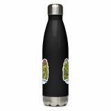 Trebah Garden Cornwall Artwork Design – Stainless Steel Water Bottle black 17oz front — Cornish Treasures