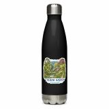 Trebah Garden Cornwall Artwork Design – Stainless Steel Water Bottle black 17oz left — Cornish Treasures