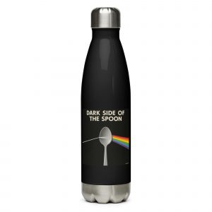 Dark Side of the Spoon – Stainless Steel Water Bottle black 17oz right — Snack Tracks - The Ultimate Parody Album Collection