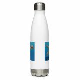 Nevermind the Donut – Stainless Steel Water Bottle white 17oz back — Snack Tracks - The Ultimate Parody Album Collection