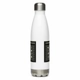 Unknown Snackers – Stainless Steel Water Bottle white 17oz back — Snack Tracks - The Ultimate Parody Album Collection