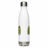 Trebah Garden Cornwall Artwork Design – Stainless Steel Water Bottle white 17oz front — Cornish Treasures