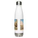 Wish You Were Beer – Stainless Steel Water Bottle white 17oz front — Snack Tracks - The Ultimate Parody Album Collection