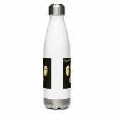 Bean Rhap – Stainless Steel Water Bottle white 17oz front — Snack Tracks - The Ultimate Parody Album Collection
