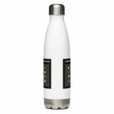 Unknown Snackers – Stainless Steel Water Bottle white 17oz front — Snack Tracks - The Ultimate Parody Album Collection