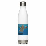 Nevermind the Donut – Stainless Steel Water Bottle white 17oz left — Snack Tracks - The Ultimate Parody Album Collection