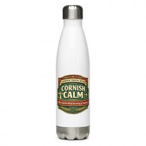 Cornish Calm – Stainless Steel Water Bottle white 17oz right — The Brutally Honest Collection