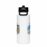 Loe Bar & Loe Pool Cornwall – SS Water Bottle with Straw Lid white 32oz back — Cornish Treasures