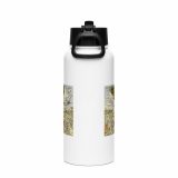 Green Lay Yokie Parody Stainless steel water bottle with a straw lid – SS Water Bottle with Straw Lid white 32oz back — Snack Tracks - The Ultimate Parody Album Collection