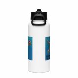 Nevermind the Donut – SS Water Bottle with Straw Lid white 32oz back — Snack Tracks - The Ultimate Parody Album Collection