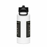 Unknown Snackers – SS Water Bottle with Straw Lid white 32oz back — Snack Tracks - The Ultimate Parody Album Collection