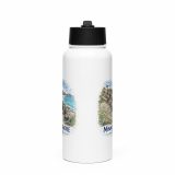 Minack Theatre Cornwalls Scenic Amphitheatre – SS Water Bottle with Straw Lid white 32oz front — Cornish Treasures