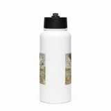 Green Lay Yokie Parody Stainless steel water bottle with a straw lid – SS Water Bottle with Straw Lid white 32oz front — Snack Tracks - The Ultimate Parody Album Collection