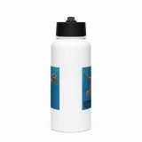 Nevermind the Donut – SS Water Bottle with Straw Lid white 32oz front — Snack Tracks - The Ultimate Parody Album Collection