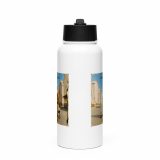 Wish You Were Beer – SS Water Bottle with Straw Lid white 32oz front — Snack Tracks - The Ultimate Parody Album Collection