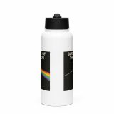 Dark Side of the Spoon – SS Water Bottle with Straw Lid white 32oz front — Snack Tracks - The Ultimate Parody Album Collection
