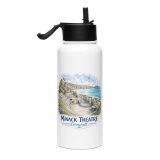 Minack Theatre Cornwalls Scenic Amphitheatre - Stainless steel water bottle with a straw lid