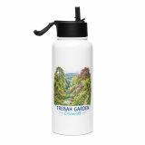 Trebah Garden Cornwall Artwork Design - Stainless steel water bottle with a straw lid