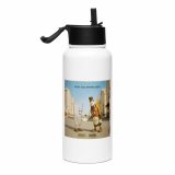Wish You Were Beer – Stainless steel water bottle with a straw lid
